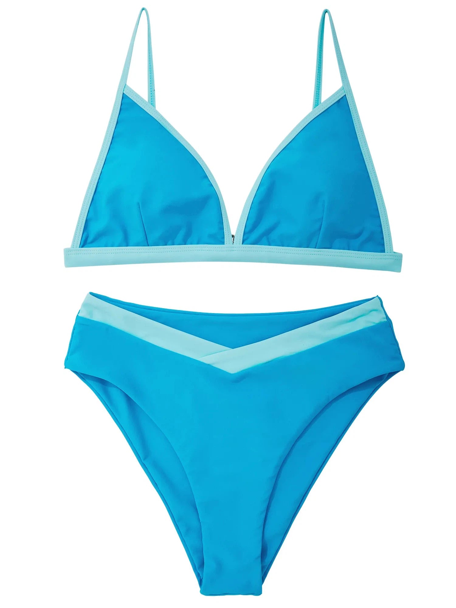 Triangle Bikini High-Waisted Swimsuit Sets-Swimwear-SUUKSESS-SUUKSESS