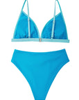 Triangle Bikini High-Waisted Swimsuit Sets-Swimwear-SUUKSESS-SUUKSESS