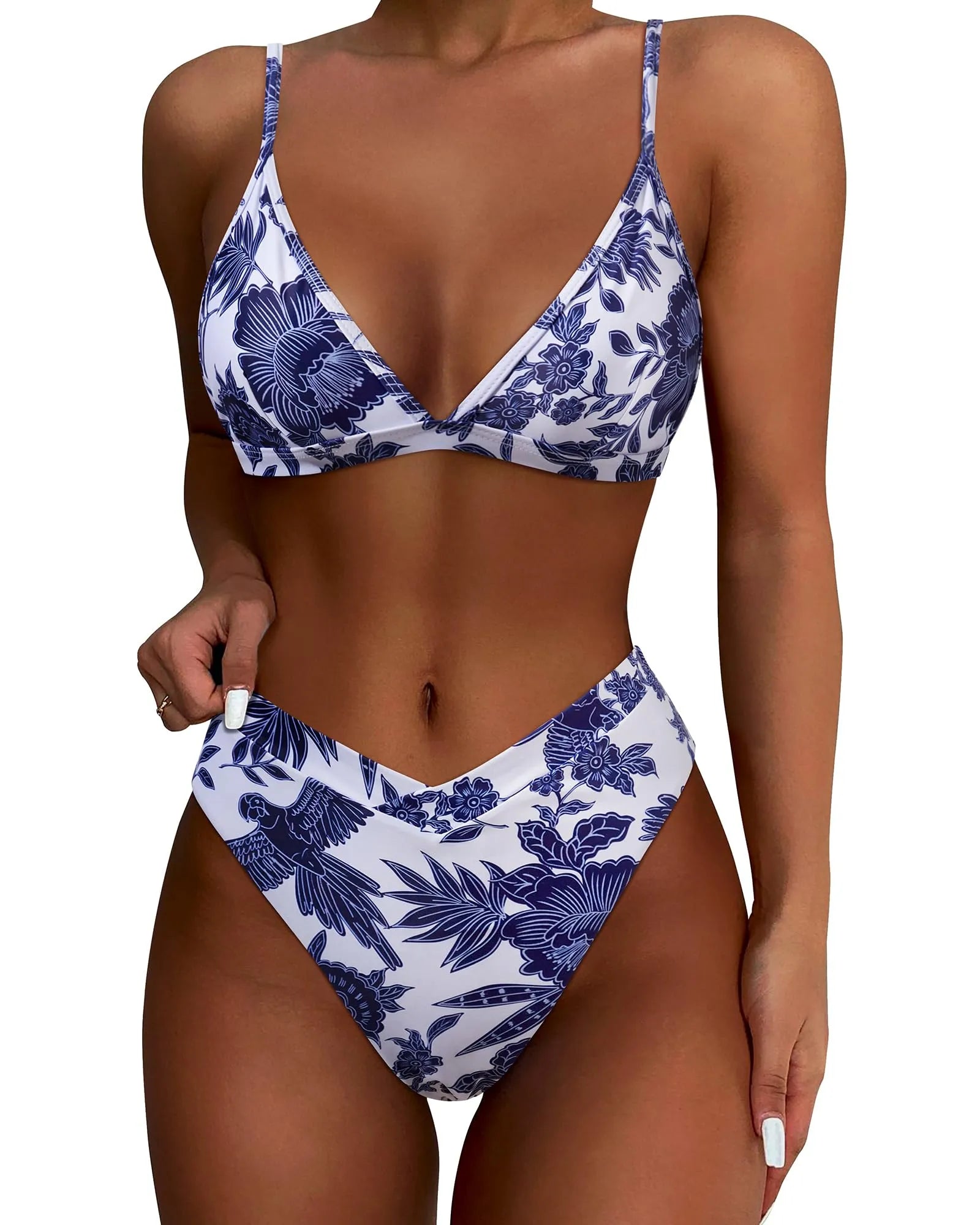 Triangle High Cut Bikini Set