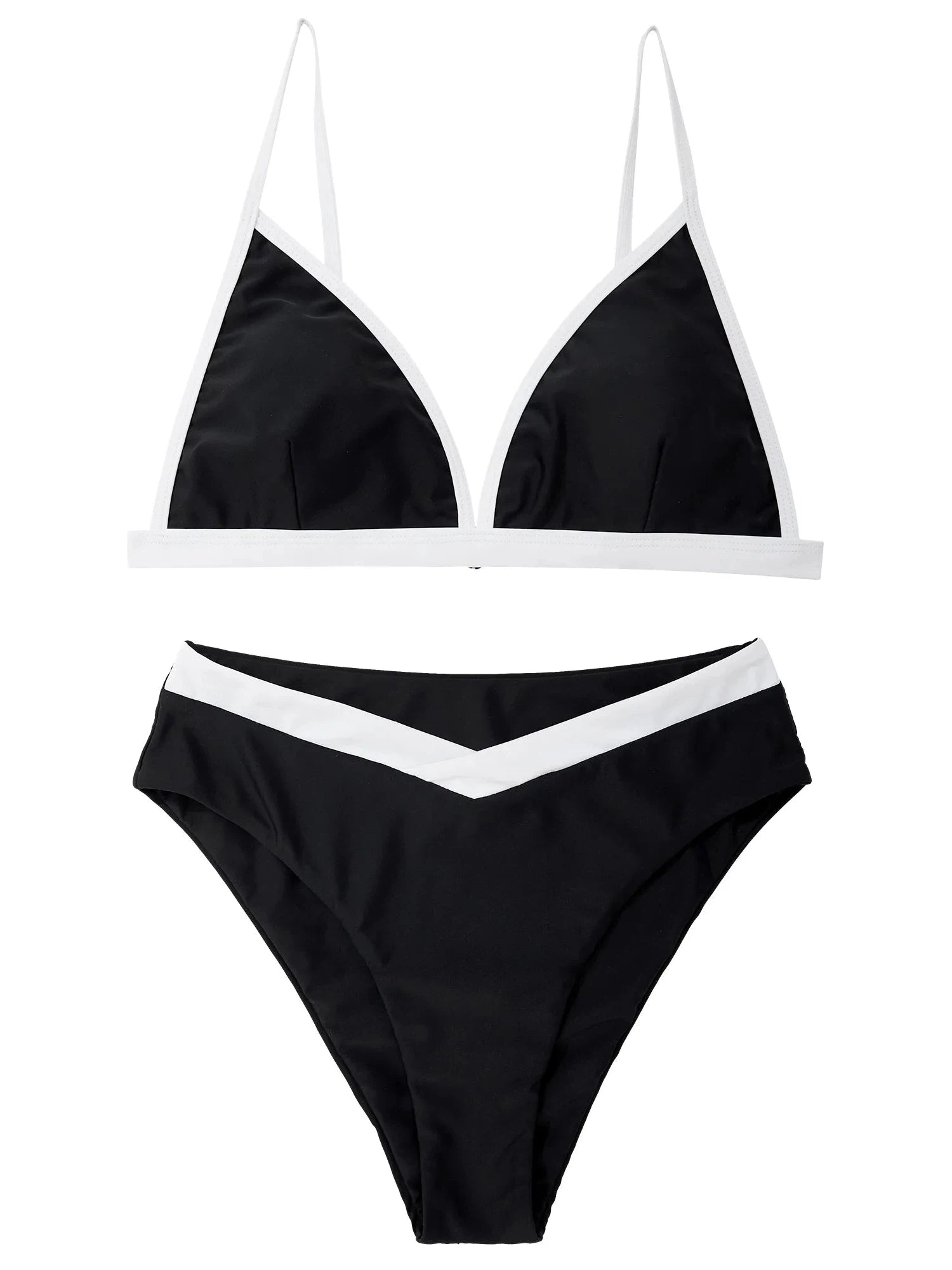 Triangle Bikini High-Waisted Swimsuit Sets-Swimwear-SUUKSESS-SUUKSESS