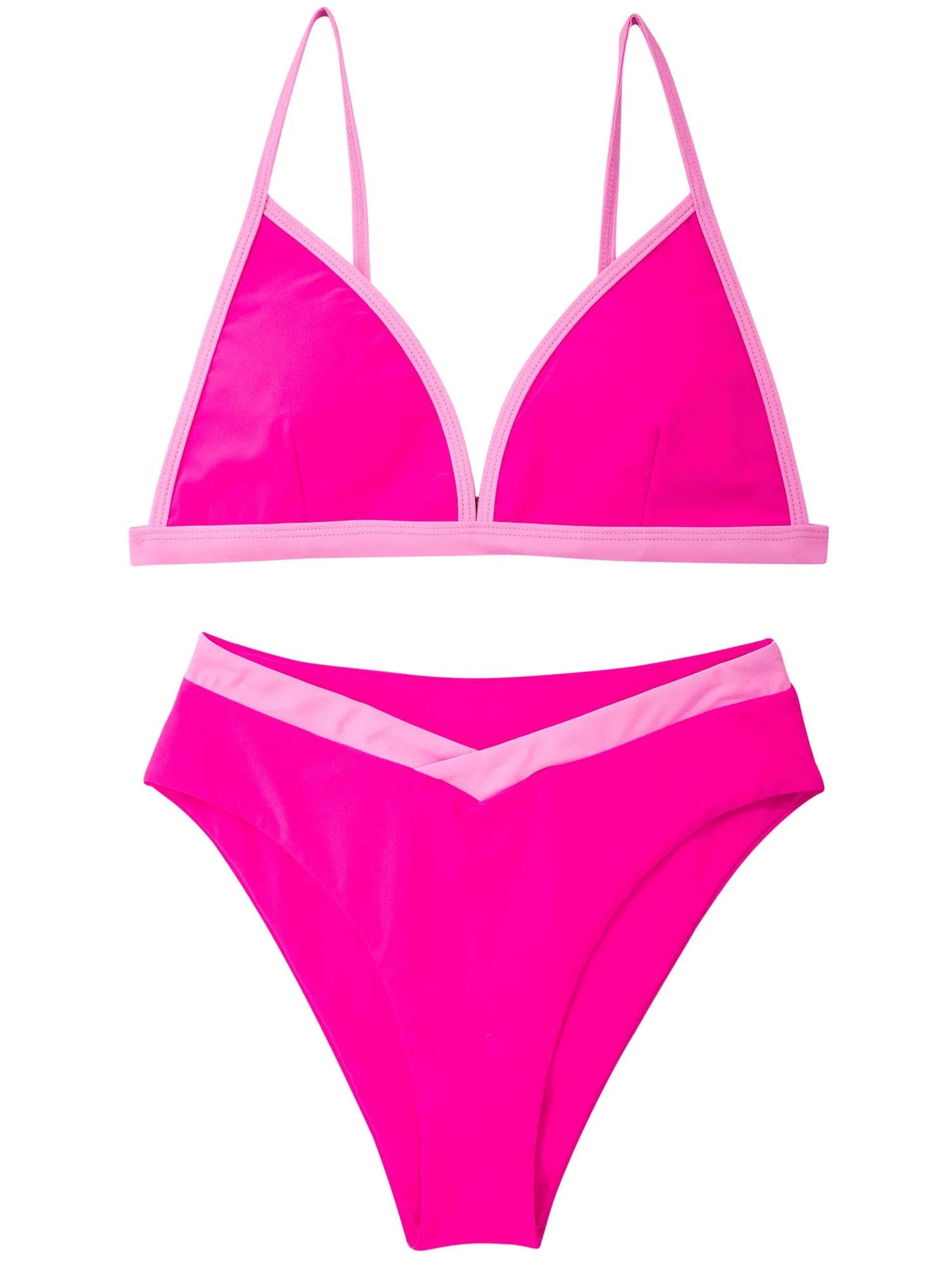 Triangle Bikini High-Waisted Swimsuit Sets-Swimwear-SUUKSESS-SUUKSESS