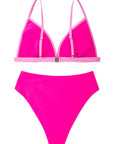 Triangle Bikini High-Waisted Swimsuit Sets-Swimwear-SUUKSESS-SUUKSESS