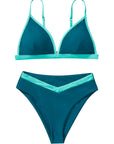 Triangle Bikini High-Waisted Swimsuit Sets-Swimwear-SUUKSESS-SUUKSESS