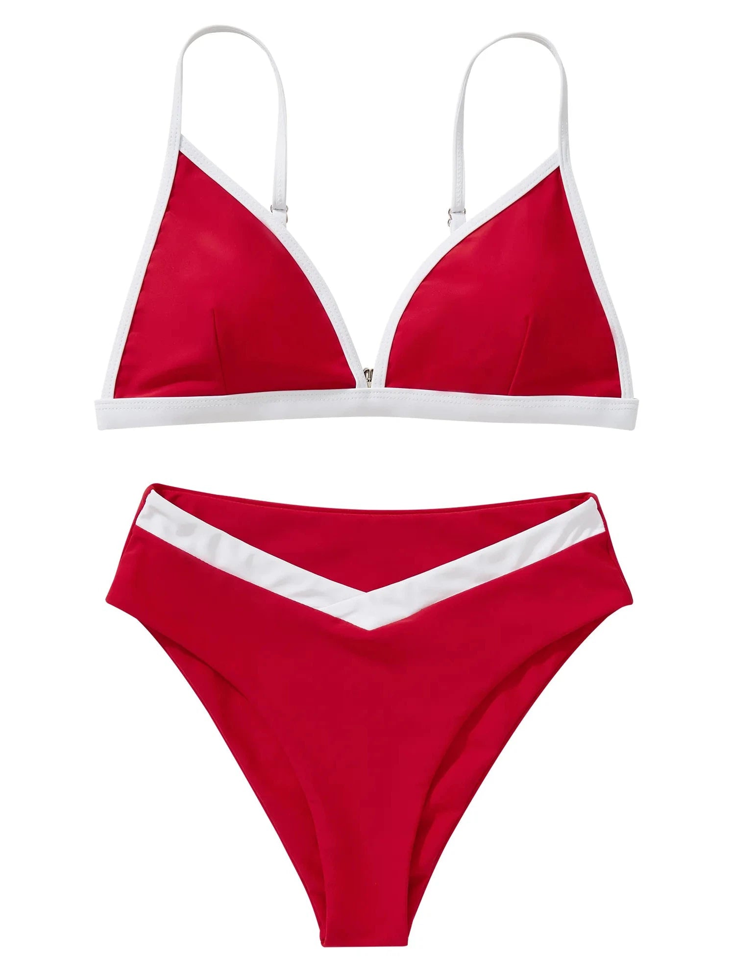 Triangle Bikini High-Waisted Swimsuit Sets-Swimwear-SUUKSESS-SUUKSESS