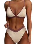 Triangle Bikini High-Waisted Swimsuit Sets-Swimwear-SUUKSESS-Beige Brown-S-SUUKSESS