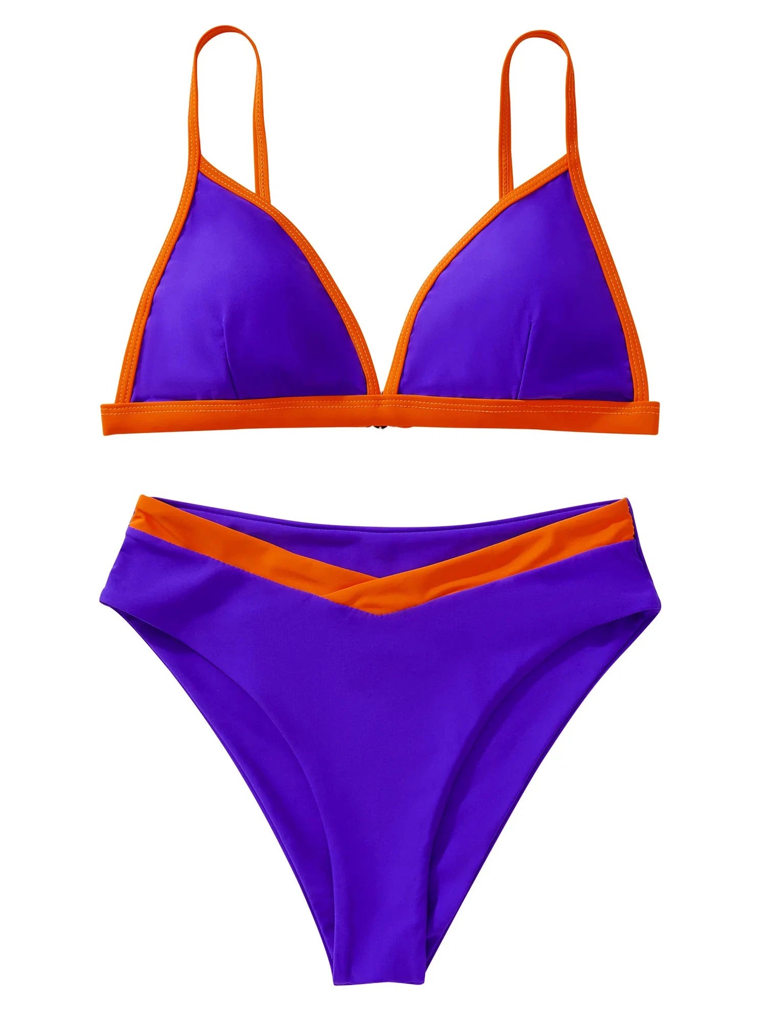 Triangle Bikini High-Waisted Swimsuit Sets-Swimwear-SUUKSESS-SUUKSESS