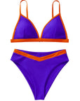 Triangle Bikini High-Waisted Swimsuit Sets-Swimwear-SUUKSESS-SUUKSESS