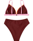 Triangle Bikini High-Waisted Swimsuit Sets-Swimwear-SUUKSESS-SUUKSESS