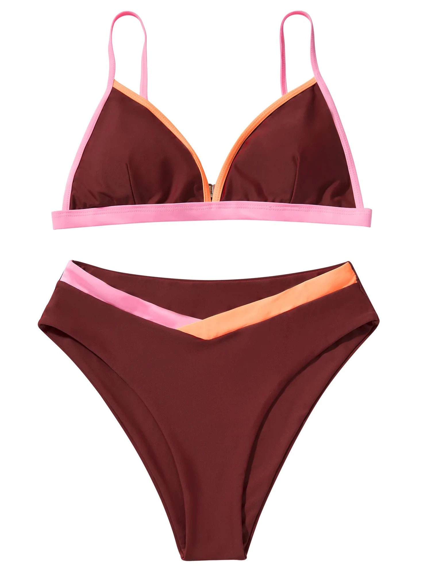 Triangle Bikini High-Waisted Swimsuit Sets-Swimwear-SUUKSESS-SUUKSESS