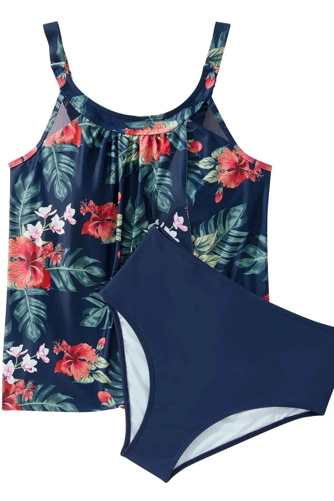 SUUKSESS Women Tummy Control Tankini Bathing Suit Ruffle High Waisted Swimsuit-Swimwear-SUUKSESS-SUUKSESS