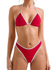 Women Sexy Thong String Bikini Swimsuit Set-Swimwear-SUUKSESS-Red White-XS-SUUKSESS