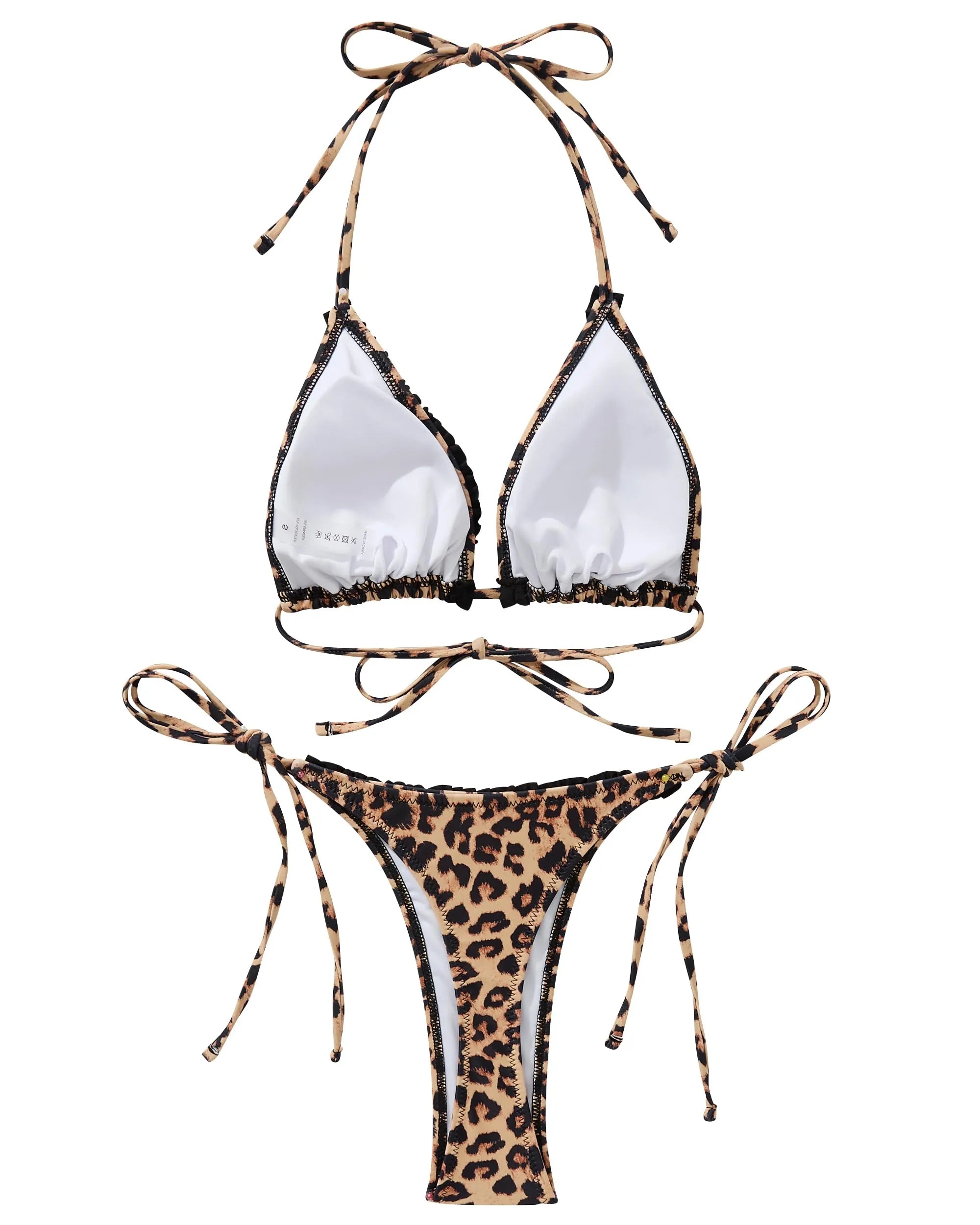 Ruffle Thong Bikini Set