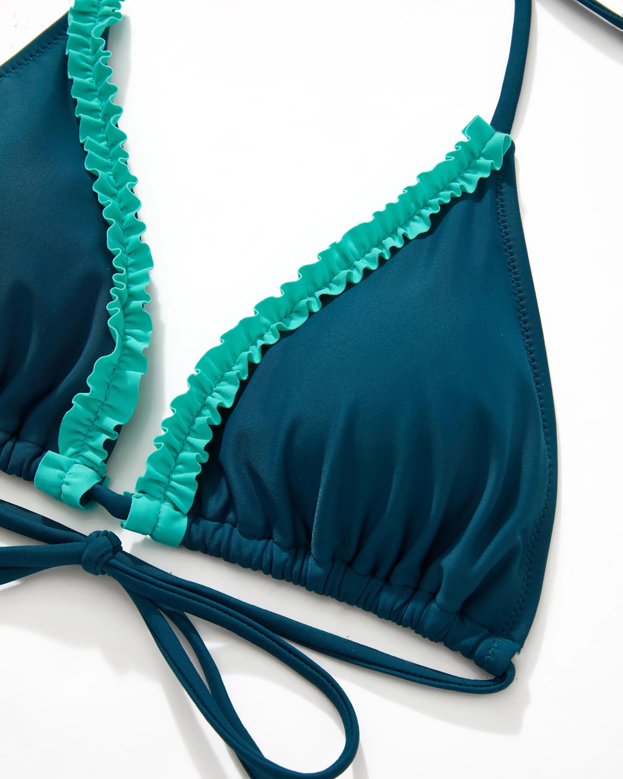 Ruffle Thong Bikini Set