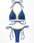 Ruffle Thong Bikini Set