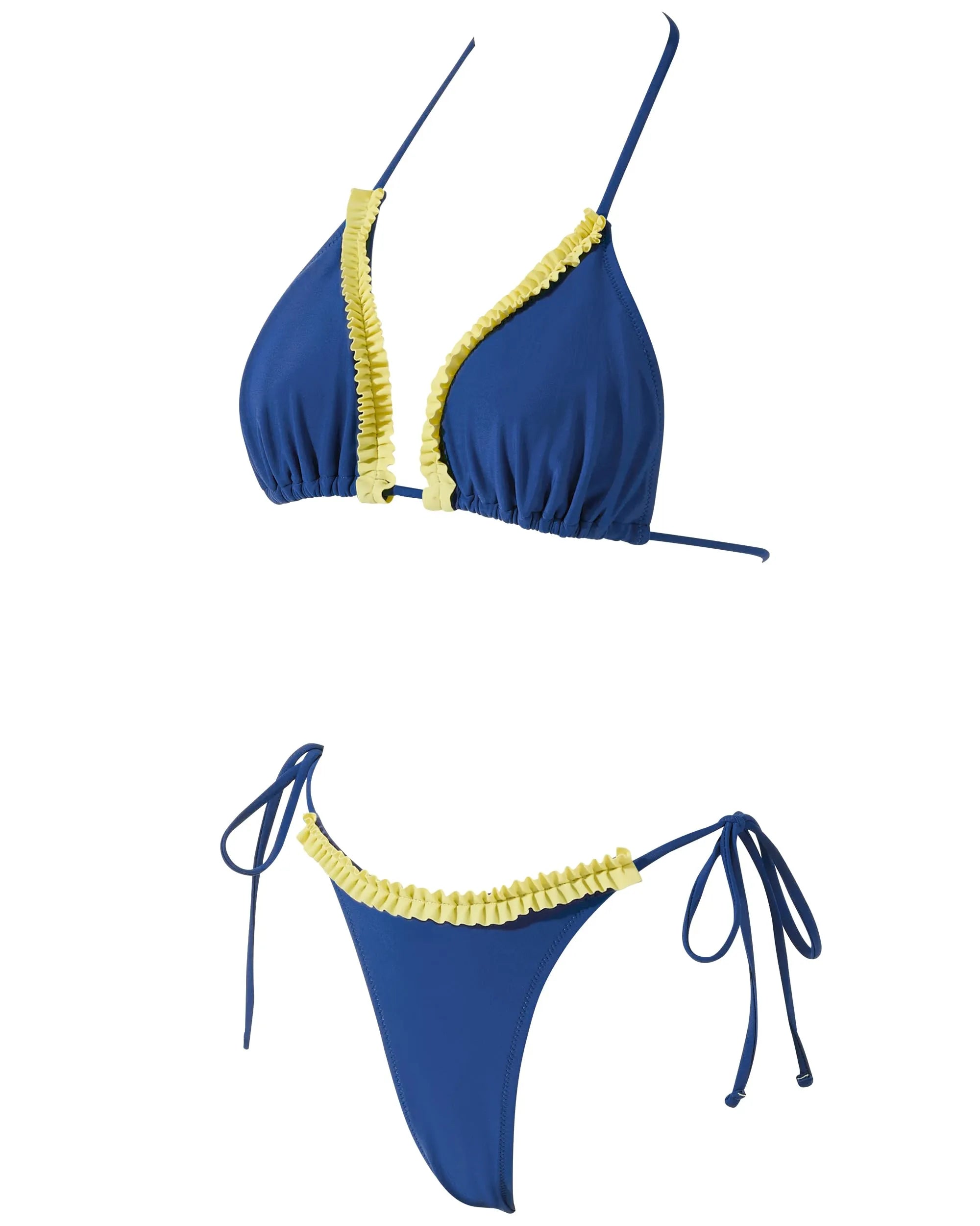 Ruffle Thong Bikini Set