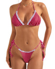 Ruffle Thong Bikini Set
