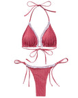 Ruffle Thong Bikini Set
