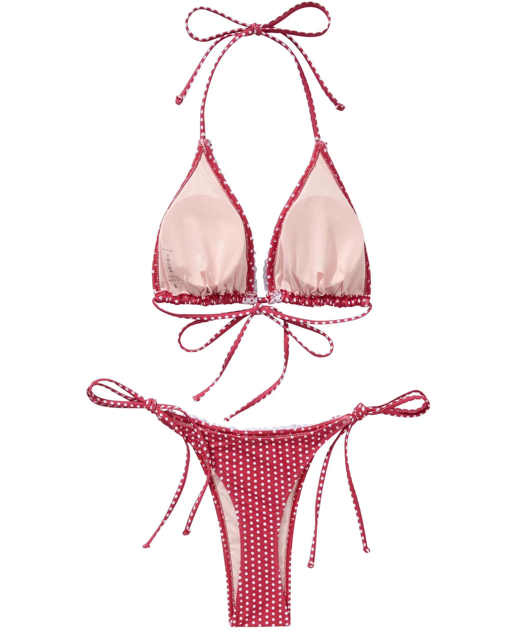 Ruffle Thong Bikini Set