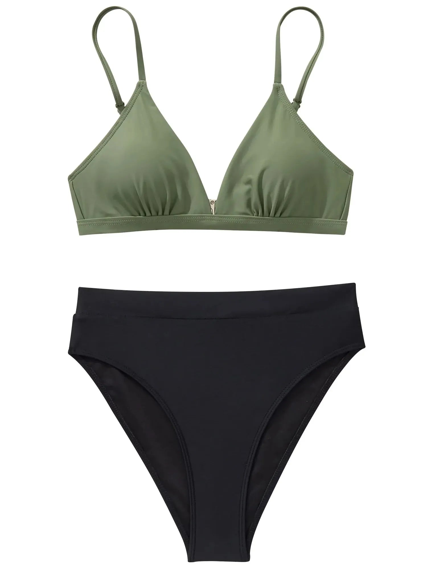 SUUKSESS Women Sexy High Waisted 2 Piece Bikini Sets Triangle High Cut Swimsuits-SUUKSESS-SUUKSESS