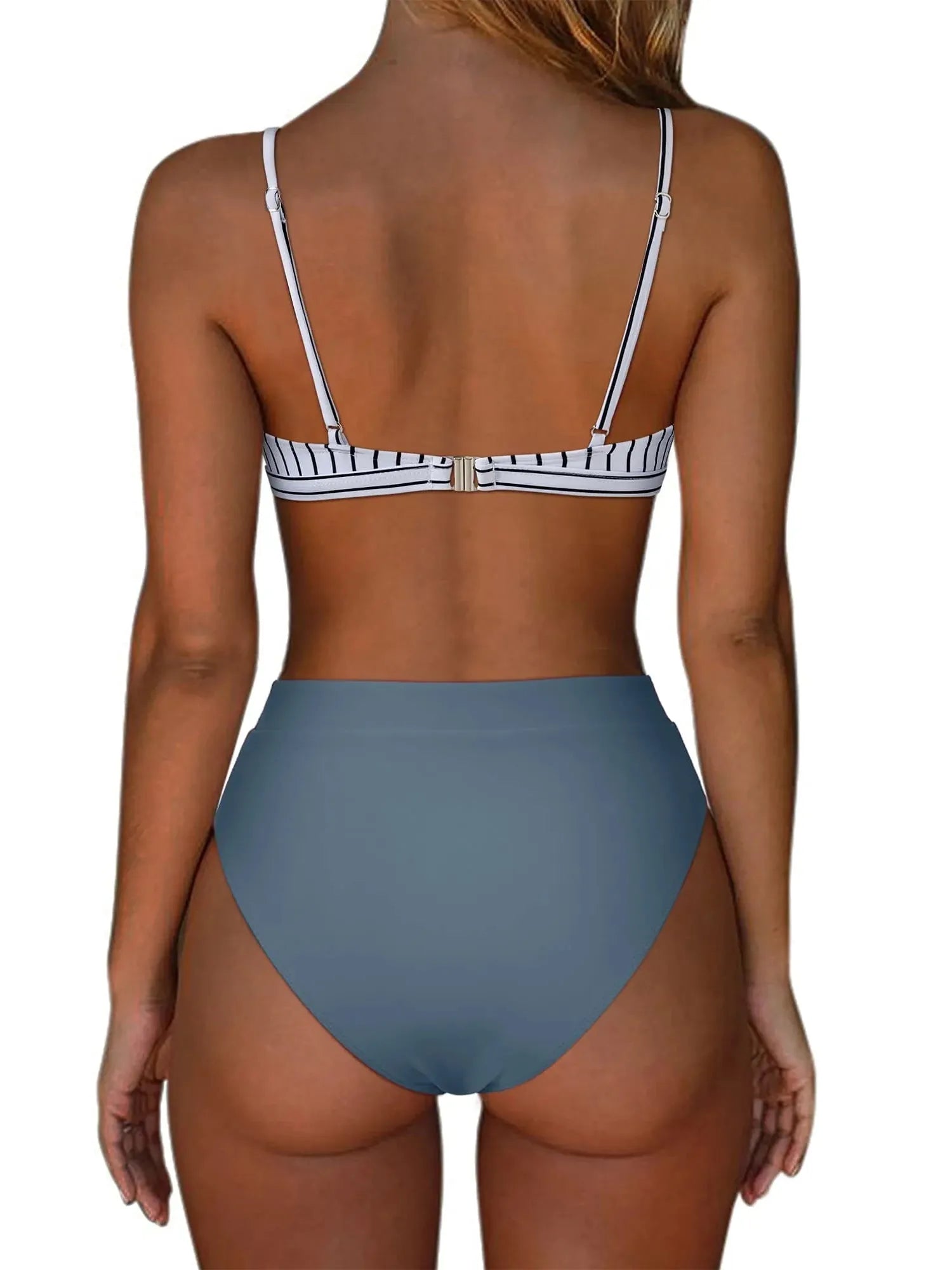 SUUKSESS Women Sexy High Waisted 2 Piece Bikini Sets Triangle High Cut Swimsuits-SUUKSESS-SUUKSESS