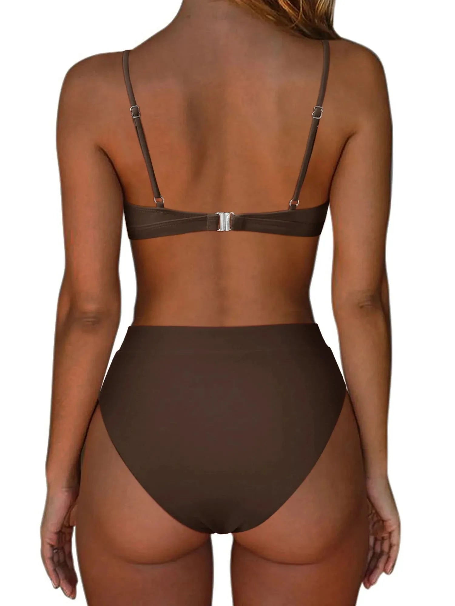 SUUKSESS Women Sexy High Waisted 2 Piece Bikini Sets Triangle High Cut Swimsuits-SUUKSESS-SUUKSESS