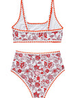 SUUKSESS Women High Waisted Bikini Set Floral Print Color Block 2 Piece Swimsuit-SUUKSESS-SUUKSESS