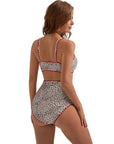 SUUKSESS Women High Waisted Bikini Set Floral Print Color Block 2 Piece Swimsuit-SUUKSESS-SUUKSESS