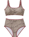 SUUKSESS Women High Waisted Bikini Set Floral Print Color Block 2 Piece Swimsuit-SUUKSESS-SUUKSESS