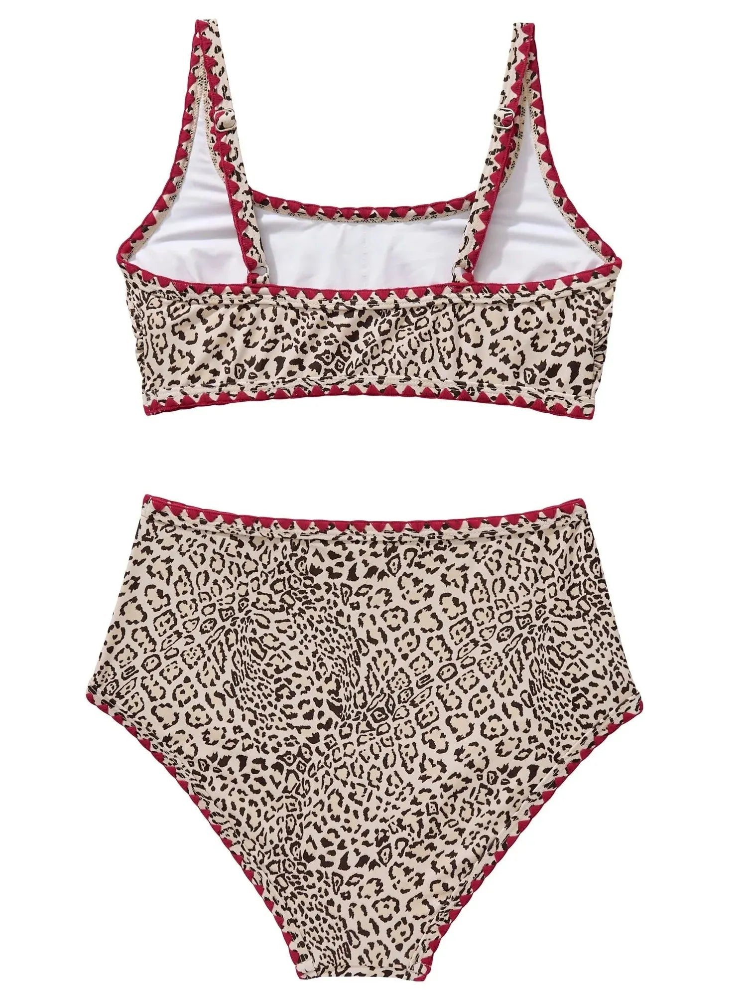 SUUKSESS Women High Waisted Bikini Set Floral Print Color Block 2 Piece Swimsuit-SUUKSESS-SUUKSESS