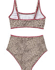 SUUKSESS Women High Waisted Bikini Set Floral Print Color Block 2 Piece Swimsuit-SUUKSESS-SUUKSESS
