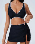 SUUKSESS Women High Waisted Bikini Sets with Skirt Sexy Crisscross Back Swimsuit-SUUKSESS-SUUKSESS