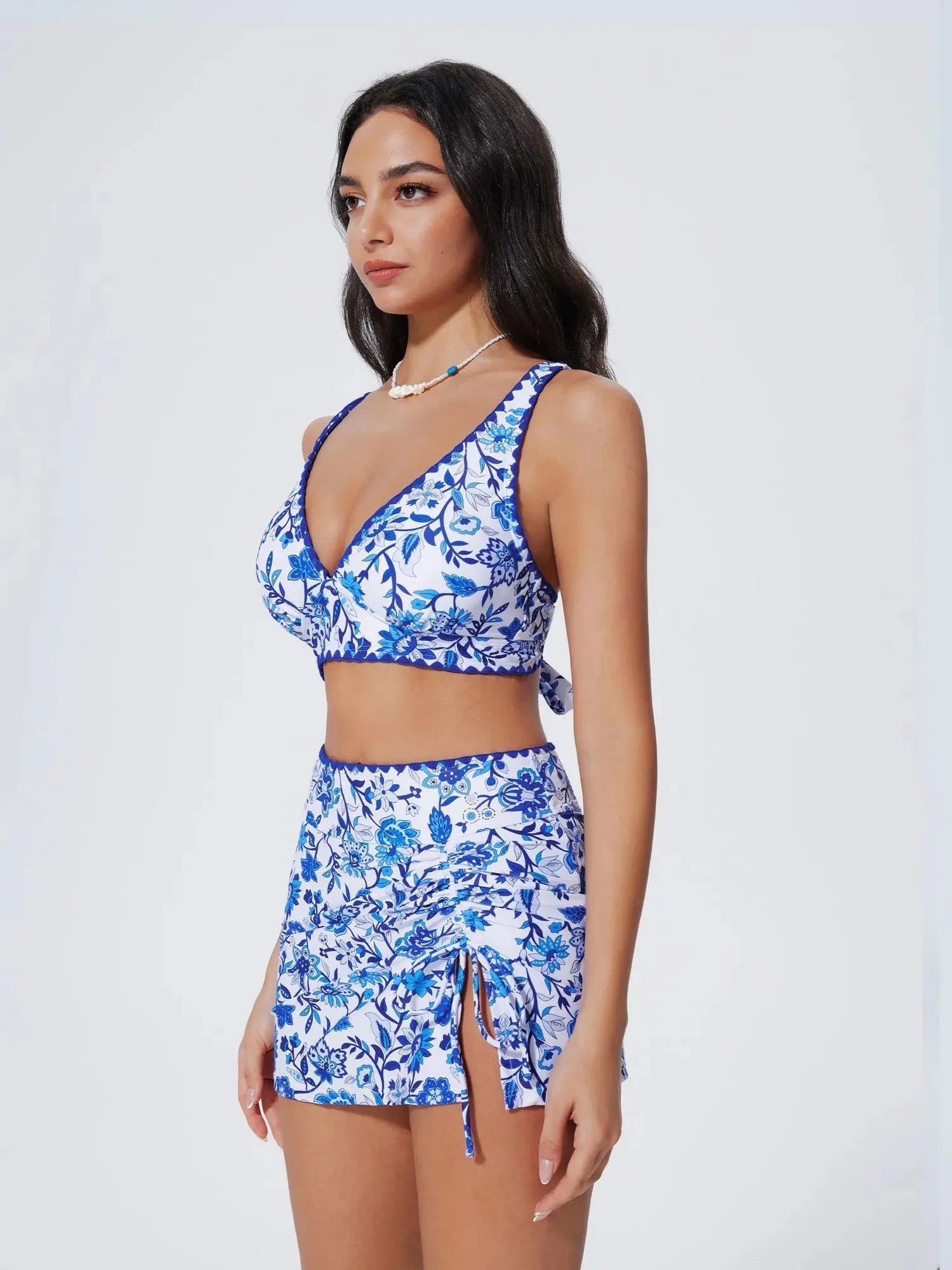 SUUKSESS Women High Waisted Bikini Sets with Skirt Sexy Crisscross Back Swimsuit-SUUKSESS-SUUKSESS