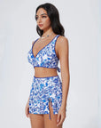 SUUKSESS Women High Waisted Bikini Sets with Skirt Sexy Crisscross Back Swimsuit-SUUKSESS-SUUKSESS