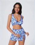 SUUKSESS Women High Waisted Bikini Sets with Skirt Sexy Crisscross Back Swimsuit-SUUKSESS-SUUKSESS