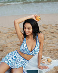 SUUKSESS Women High Waisted Bikini Sets with Skirt Sexy Crisscross Back Swimsuit-SUUKSESS-SUUKSESS
