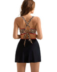SUUKSESS Women High Waisted Bikini Sets with Skirt Sexy Crisscross Back Swimsuit-SUUKSESS-SUUKSESS
