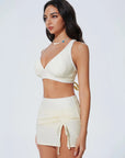 SUUKSESS Women High Waisted Bikini Sets with Skirt Sexy Crisscross Back Swimsuit-SUUKSESS-SUUKSESS