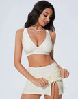 SUUKSESS Women High Waisted Bikini Sets with Skirt Sexy Crisscross Back Swimsuit-SUUKSESS-SUUKSESS