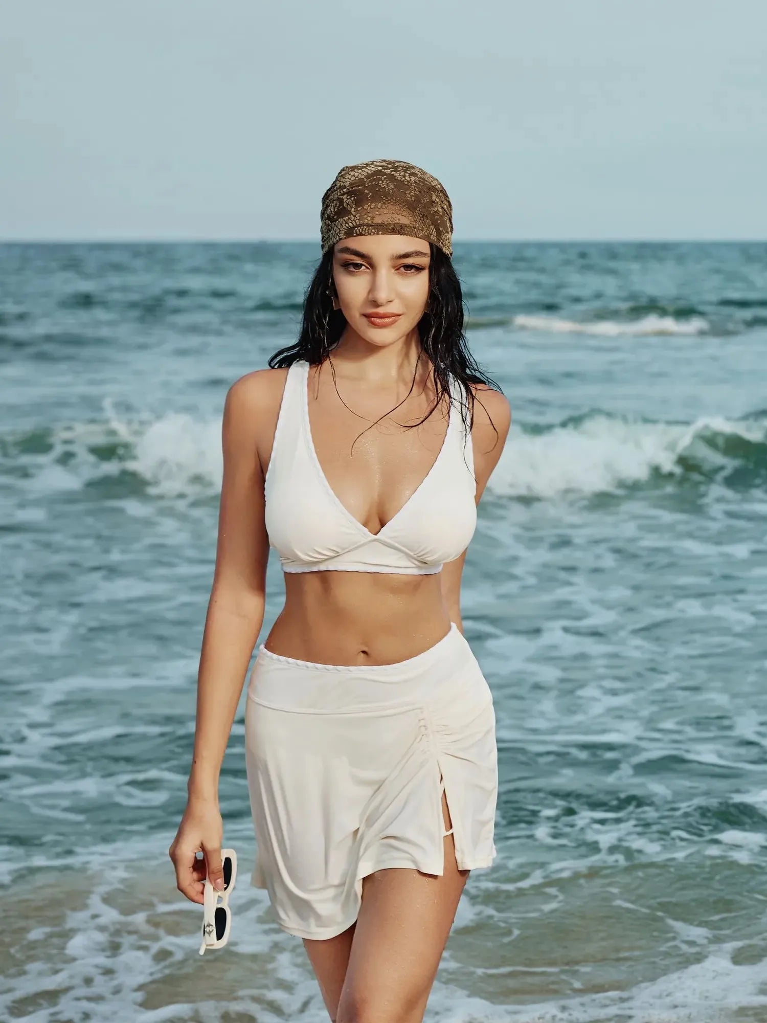 SUUKSESS Women High Waisted Bikini Sets with Skirt Sexy Crisscross Back Swimsuit-SUUKSESS-SUUKSESS