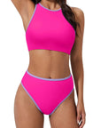 SUUKSESS Women High Waisted Bikini Sets High Neck Sporty Two Piece Swimsuits-SUUKSESS-SUUKSESS