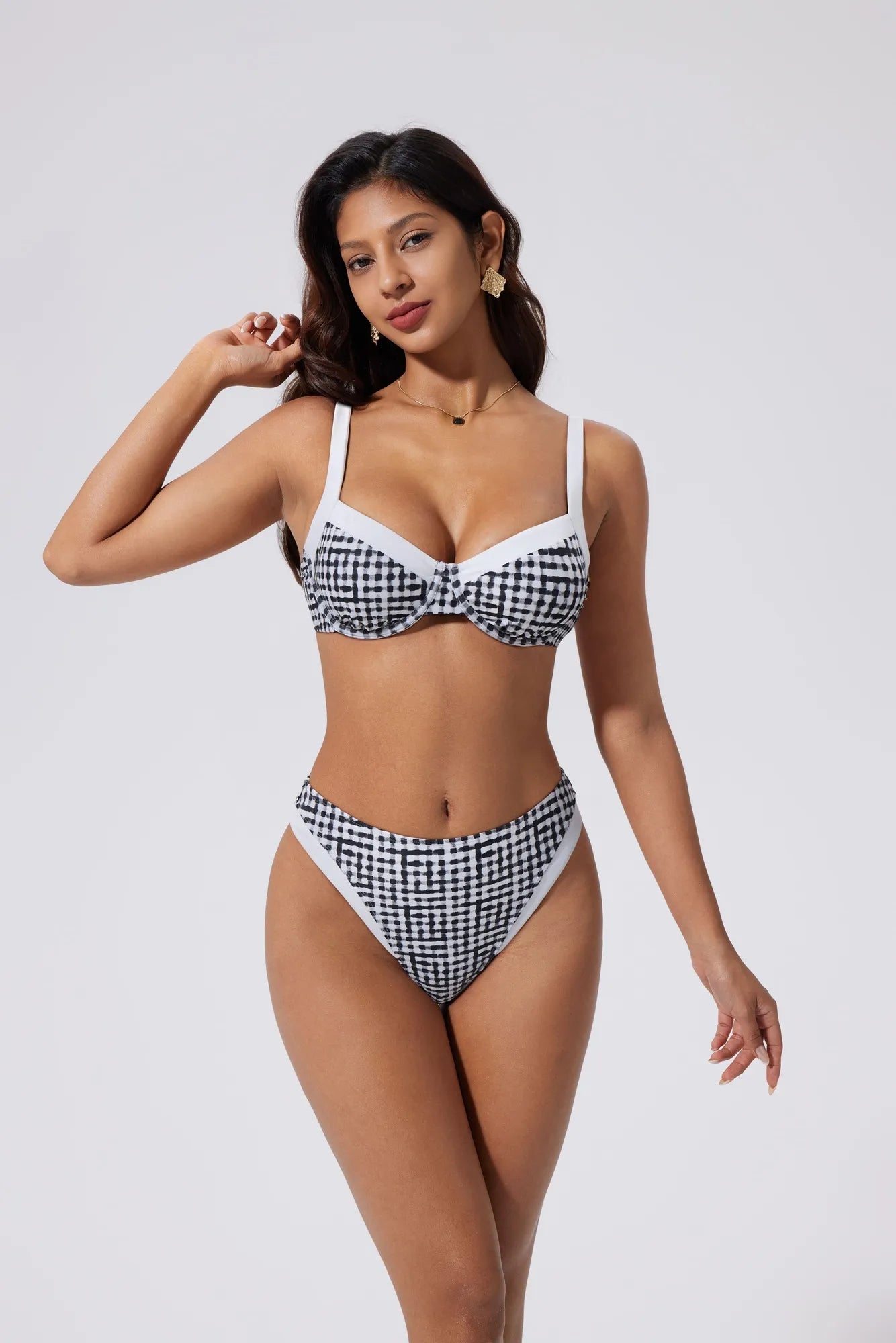 Color Block Underwire 2 Piece Swimsuit
