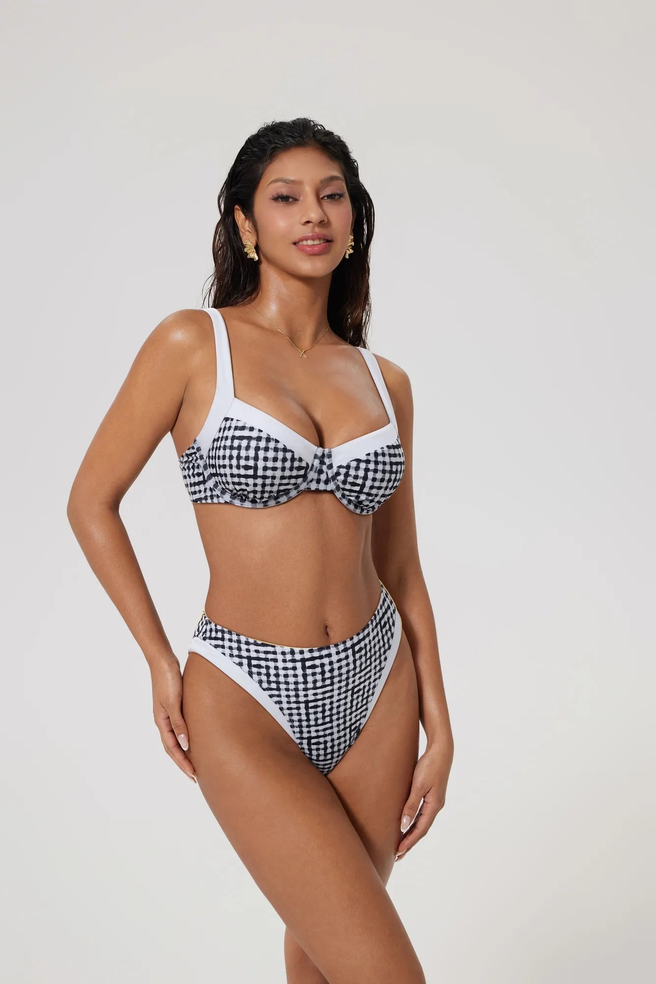 Color Block Underwire 2 Piece Swimsuit