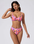 Color Block Underwire 2 Piece Swimsuit