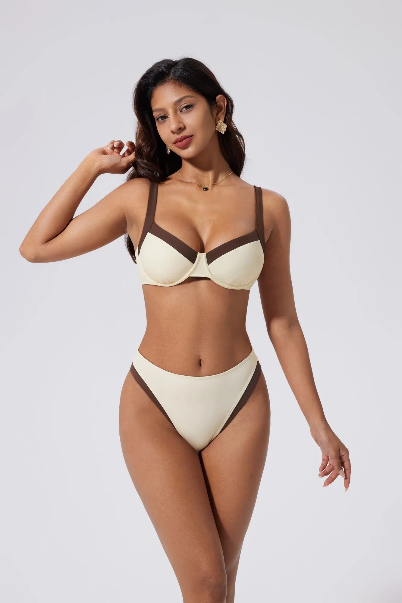 Color Block Underwire 2 Piece Swimsuit