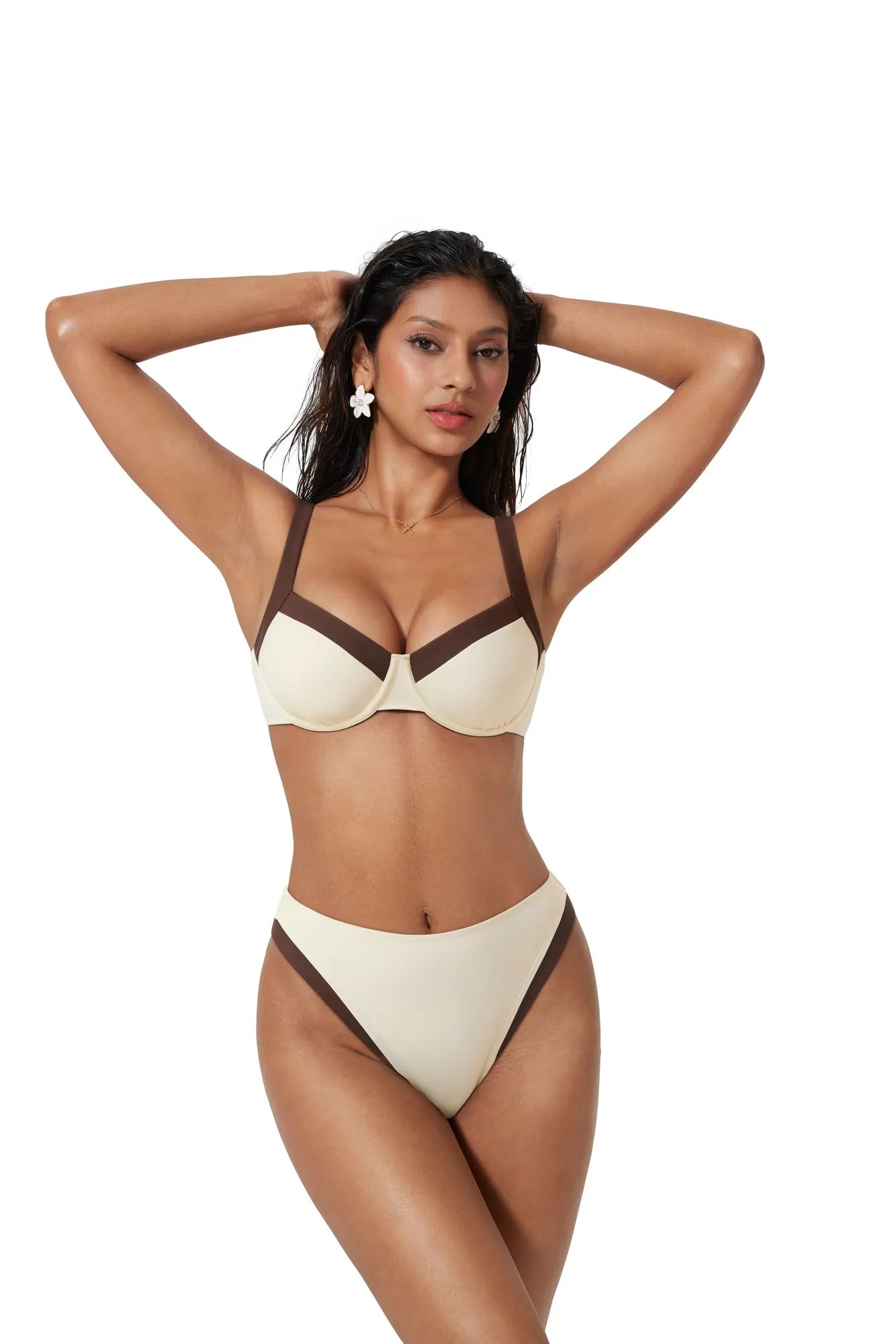 Color Block Underwire 2 Piece Swimsuit