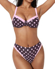 Color Block Underwire 2 Piece Swimsuit