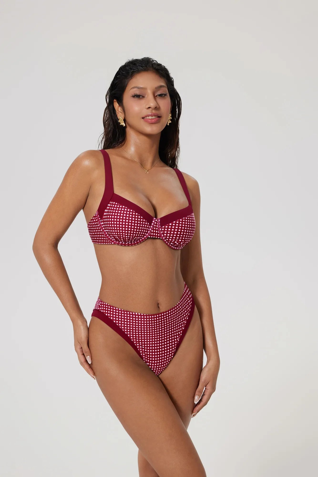 Color Block Underwire 2 Piece Swimsuit