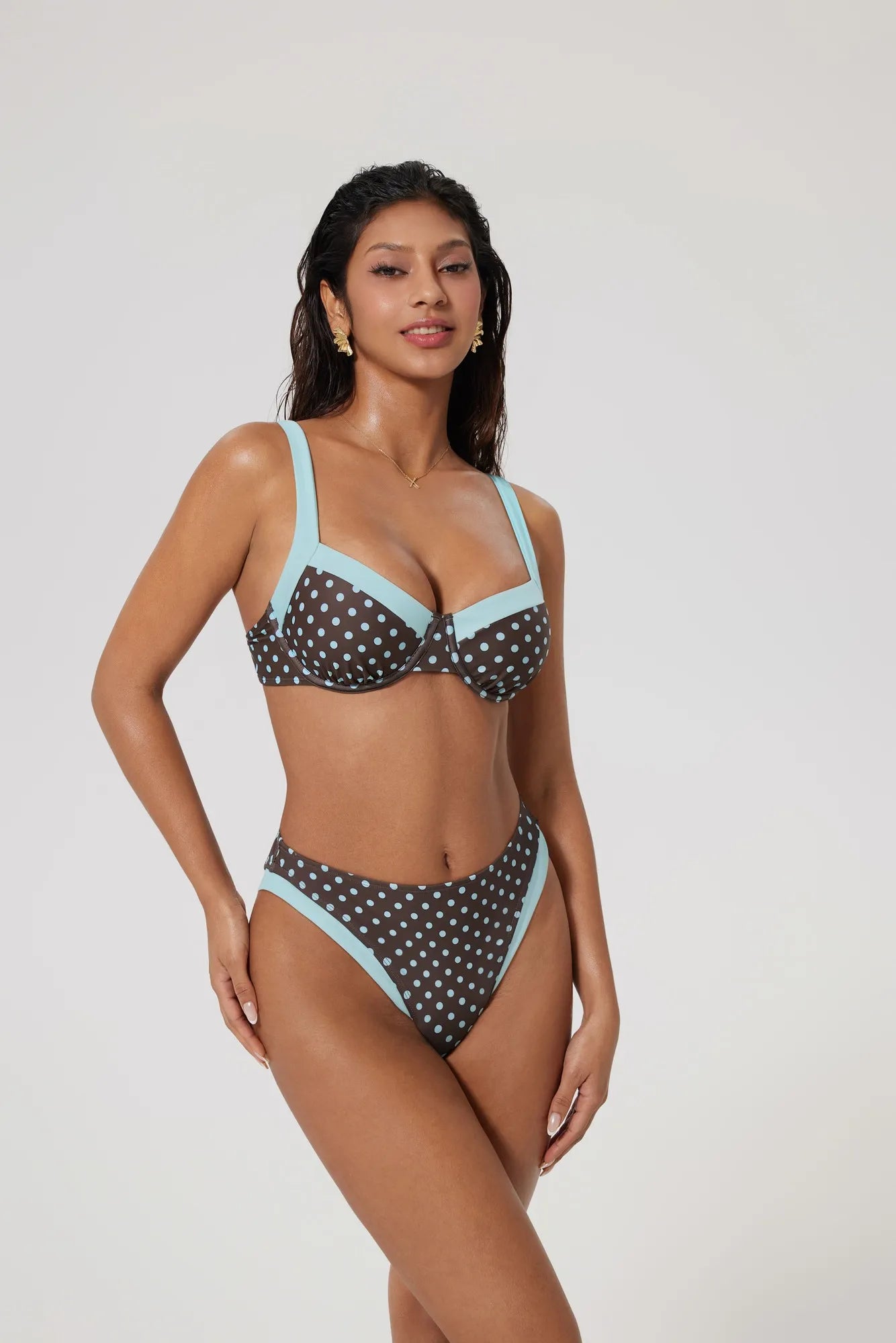 Color Block Underwire 2 Piece Swimsuit