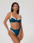 Color Block Underwire 2 Piece Swimsuit