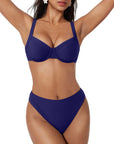 Color Block Underwire 2 Piece Swimsuit